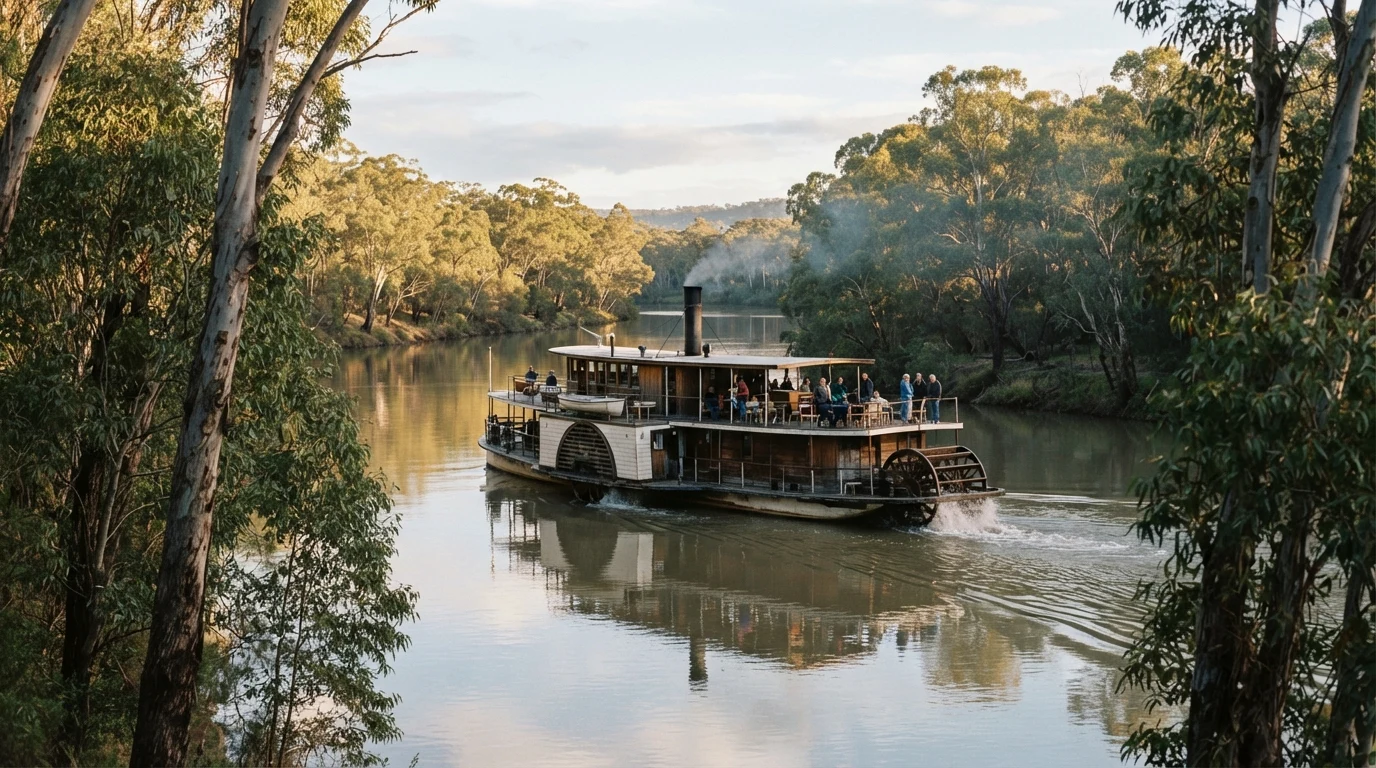 Temsilî AI görseli — olay fotoğrafı değildir · Temsilî AI görseli — olay fotoğrafı değildir · Murray River Paddlesteamers, Australian Star için 2027 broşürünü yayımladı